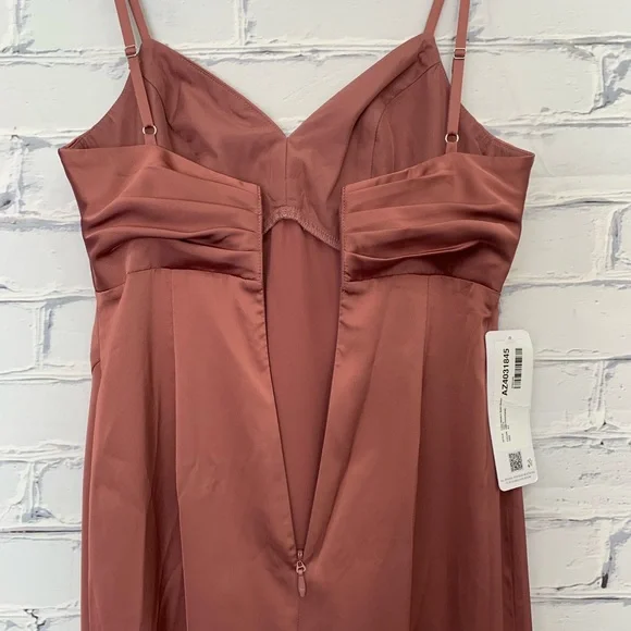 NWT AZAZIE Blush Pink linia stretch satin dress - Picture 3 of 7